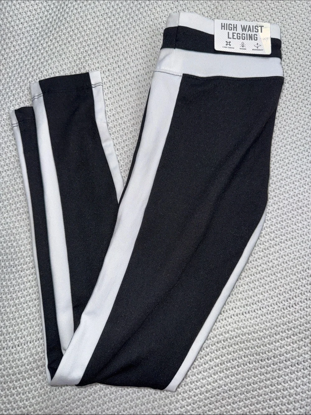 Bundle Justice Black Girls' Leggings with Gray Logo Patch